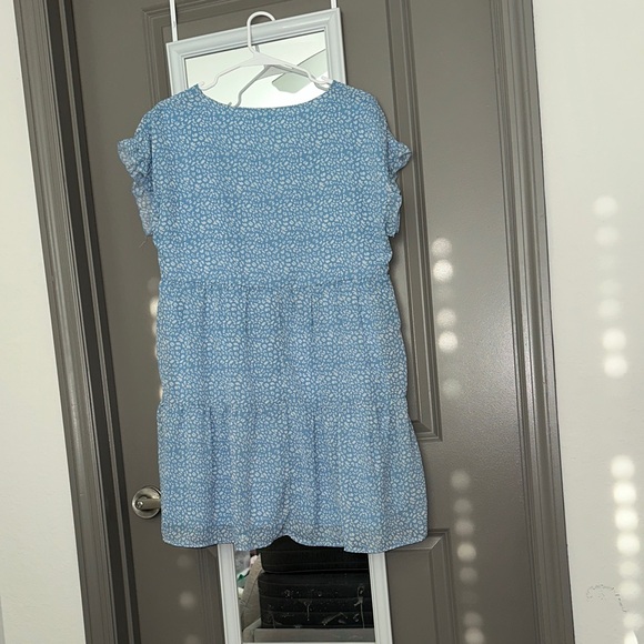 Blue Floral V-Neck Dress - Picture 2 of 2